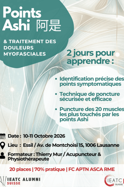 Affiche de présentation de la formation complémentaire ASHI du 10 et 11 octobre à LAUSANNE